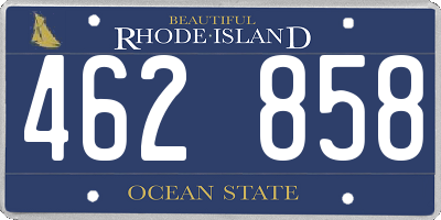 RI license plate 462858