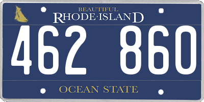 RI license plate 462860