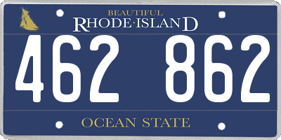 RI license plate 462862