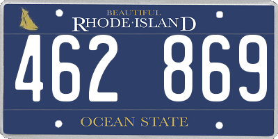 RI license plate 462869