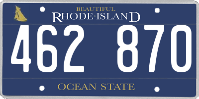 RI license plate 462870