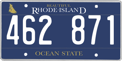 RI license plate 462871