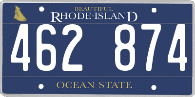 RI license plate 462874