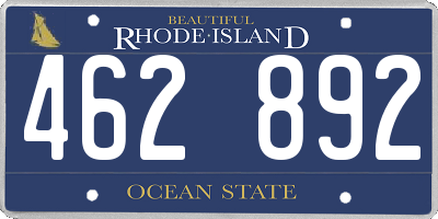 RI license plate 462892
