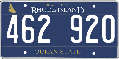 RI license plate 462920