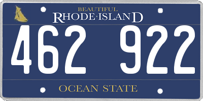 RI license plate 462922