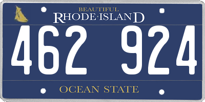 RI license plate 462924