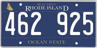 RI license plate 462925