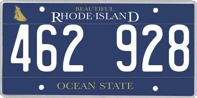 RI license plate 462928