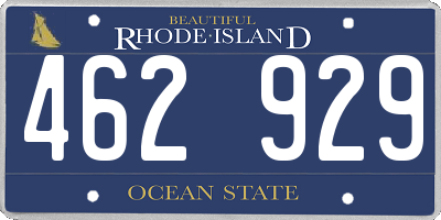 RI license plate 462929