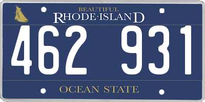 RI license plate 462931