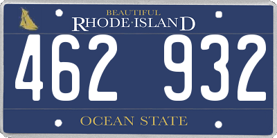 RI license plate 462932