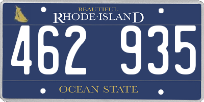 RI license plate 462935