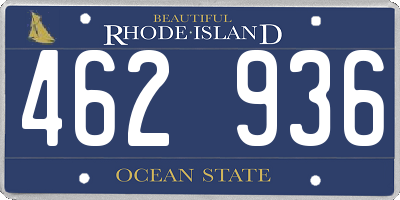 RI license plate 462936