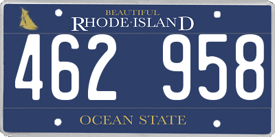 RI license plate 462958