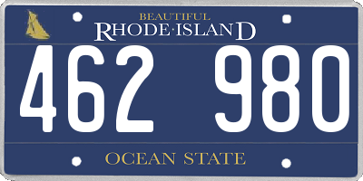 RI license plate 462980