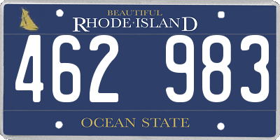 RI license plate 462983