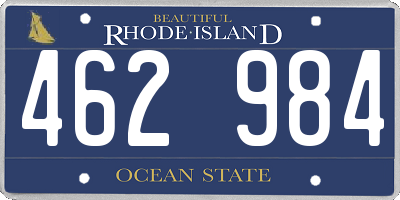 RI license plate 462984