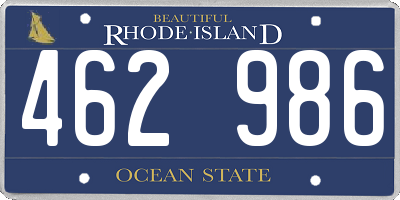RI license plate 462986