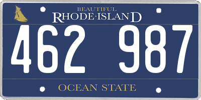 RI license plate 462987