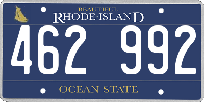 RI license plate 462992