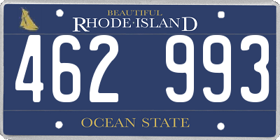 RI license plate 462993
