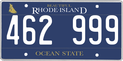 RI license plate 462999