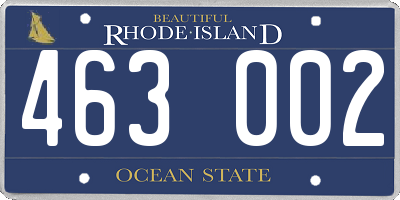 RI license plate 463002