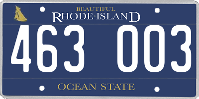 RI license plate 463003