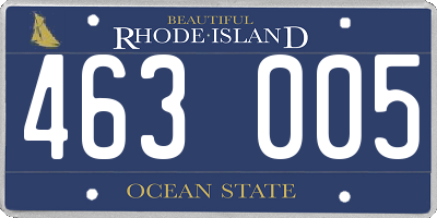 RI license plate 463005