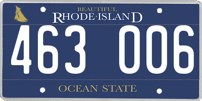 RI license plate 463006