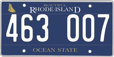 RI license plate 463007
