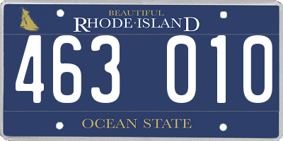 RI license plate 463010