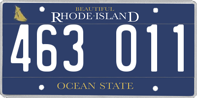 RI license plate 463011