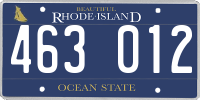 RI license plate 463012