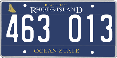 RI license plate 463013