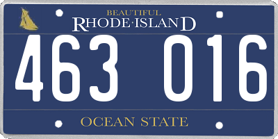 RI license plate 463016