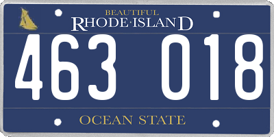 RI license plate 463018