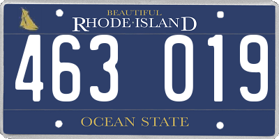 RI license plate 463019