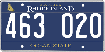 RI license plate 463020