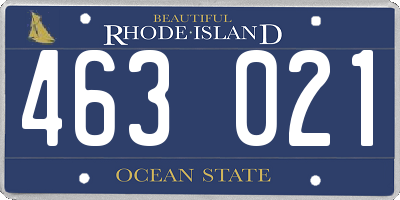 RI license plate 463021