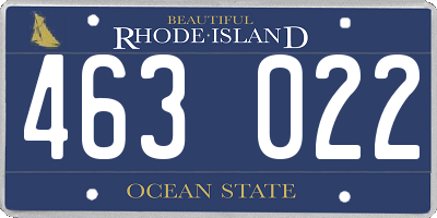 RI license plate 463022