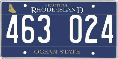 RI license plate 463024