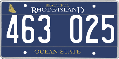 RI license plate 463025