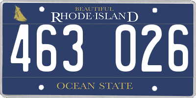 RI license plate 463026