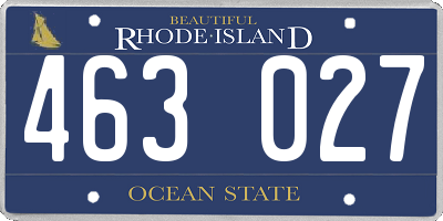 RI license plate 463027