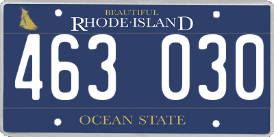RI license plate 463030