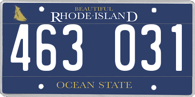 RI license plate 463031