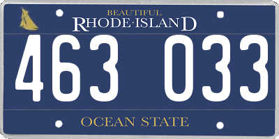 RI license plate 463033