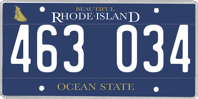 RI license plate 463034